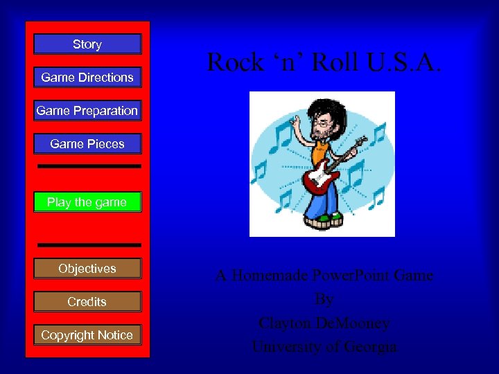 Story Game Directions Rock ‘n’ Roll U. S. A. Game Preparation Game Pieces Play