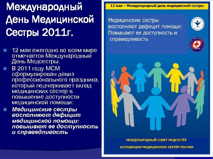 Международный День Медицинской Сестры 2011 г. 12 мая ежегодно во всем мире отмечается Международный