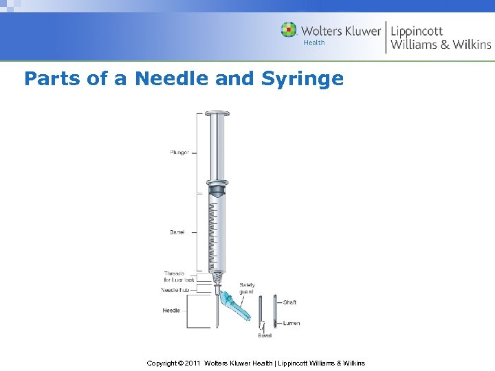 Parts of a Needle and Syringe Copyright © 2011 Wolters Kluwer Health | Lippincott