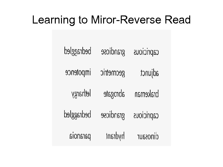 Learning to Miror-Reverse Read 