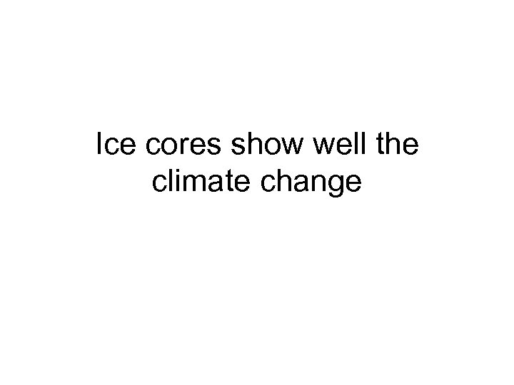 Ice cores show well the climate change 