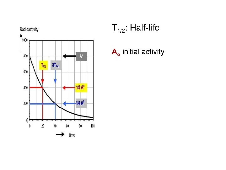 T 1/2: Half-life Ao initial activity 