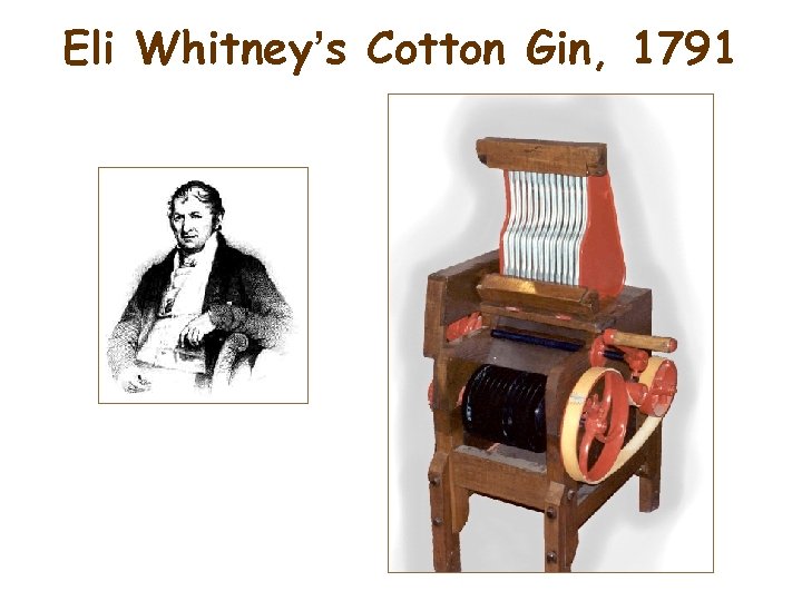 Eli Whitney’s Cotton Gin, 1791 
