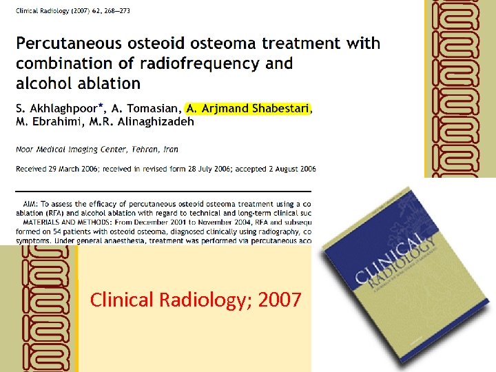 Clinical Radiology; 2007 