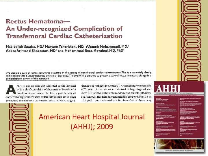 American Heart Hospital Journal (AHHJ); 2009 