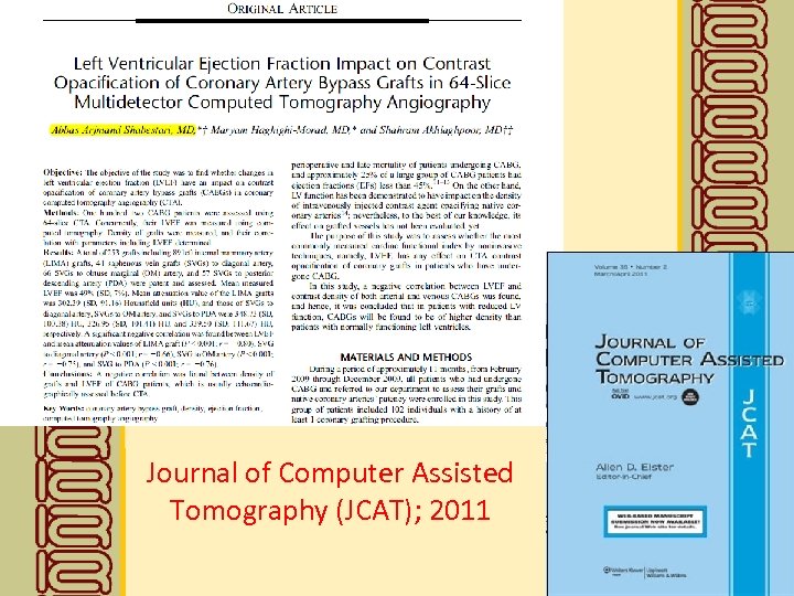 Journal of Computer Assisted Tomography (JCAT); 2011 