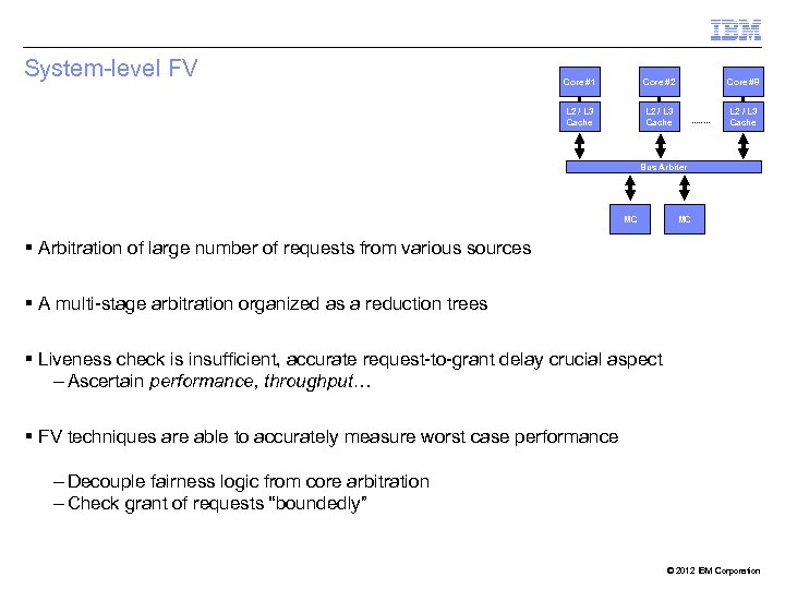 System-level FV Core #1 Core #2 L 2 / L 3 Cache Core #8