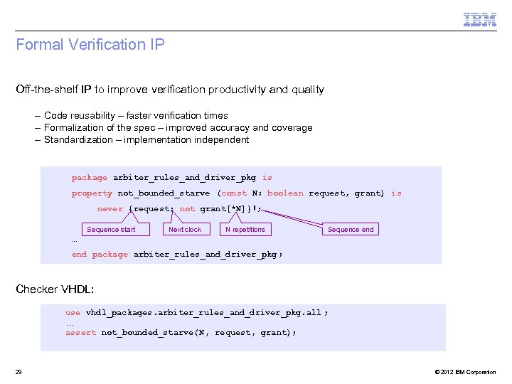 Formal Verification IP Off-the-shelf IP to improve verification productivity and quality – Code reusability