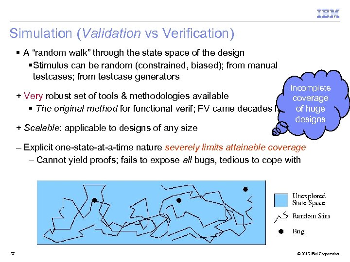 Simulation (Validation vs Verification) § A “random walk” through the state space of the
