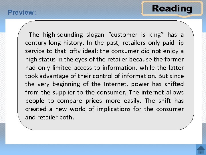 Preview: Reading The high-sounding slogan “customer is king” has a century-long history. In the