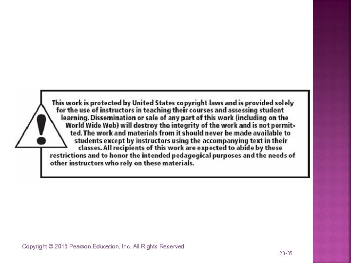 Copyright © 2015 Pearson Education, Inc. All Rights Reserved 23 -35 