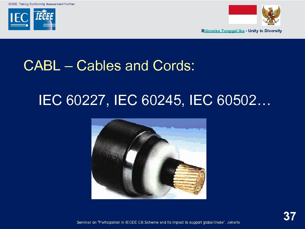  IECEE. Taking Conformity Assessment Further Bhinneka Tunggal Ika - Unity in Diversity CABL