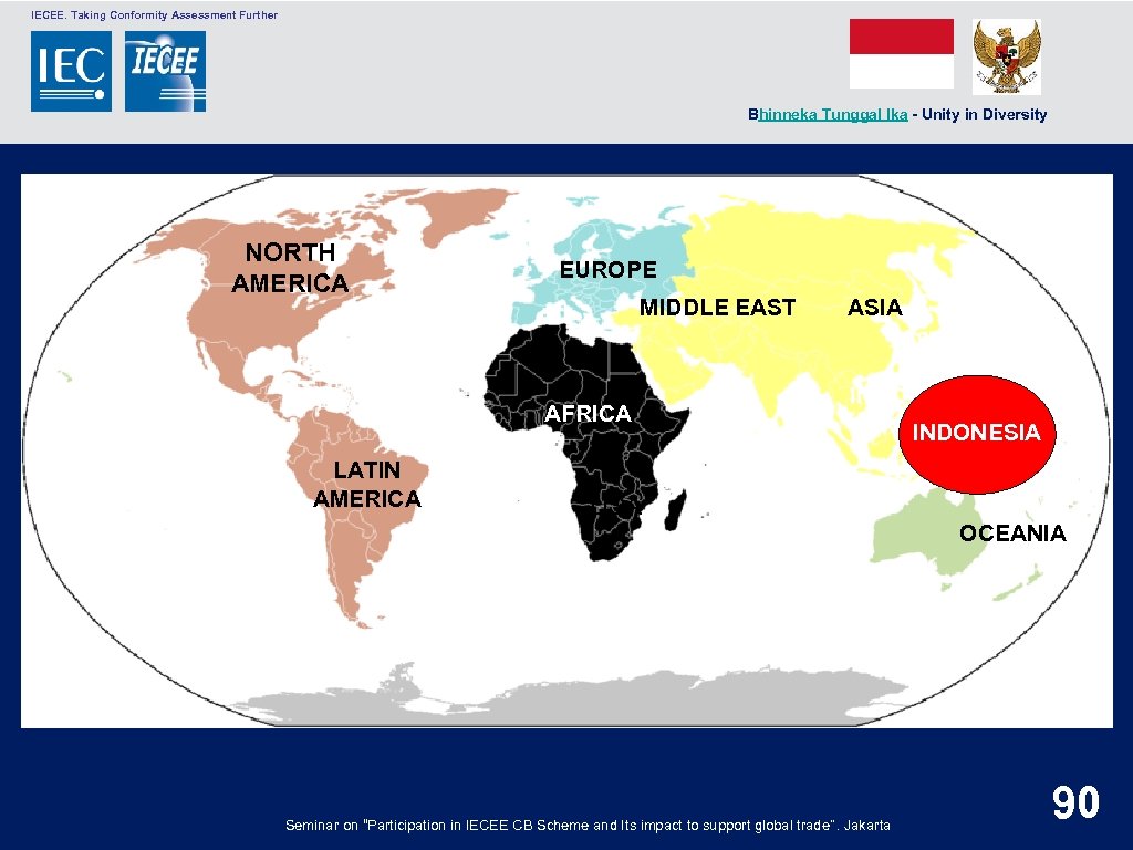  IECEE. Taking Conformity Assessment Further Bhinneka Tunggal Ika - Unity in Diversity NORTH