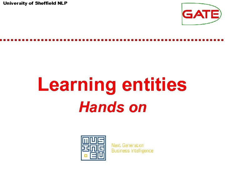 University of Sheffield NLP Learning entities Hands on 