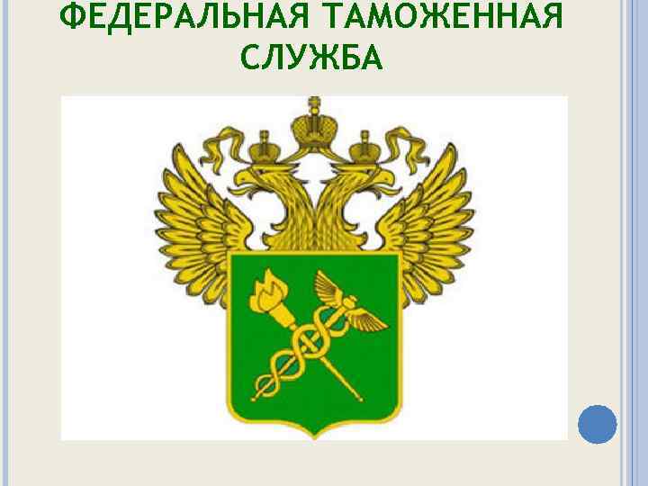 ФЕДЕРАЛЬНАЯ ТАМОЖЕННАЯ СЛУЖБА 