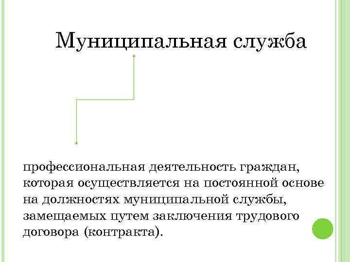 Муниципальная служба профессиональная деятельность граждан, которая осуществляется на постоянной основе на должностях муниципальной службы,