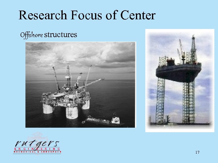 Research Focus of Center Offshore structures 17 