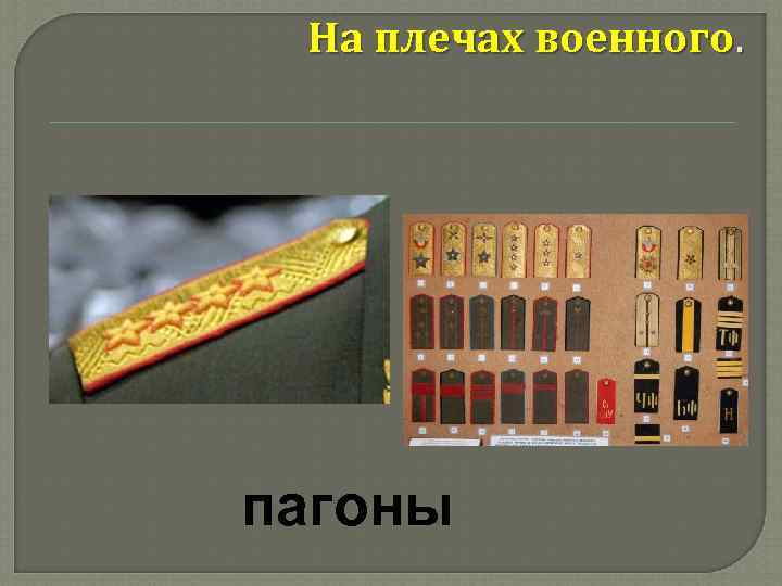 На плечах военного. пагоны 