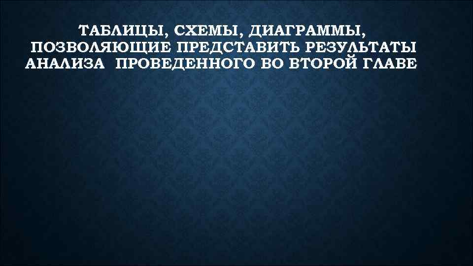 ТАБЛИЦЫ, СХЕМЫ, ДИАГРАММЫ, ПОЗВОЛЯЮЩИЕ ПРЕДСТАВИТЬ РЕЗУЛЬТАТЫ АНАЛИЗА ПРОВЕДЕННОГО ВО ВТОРОЙ ГЛАВЕ 