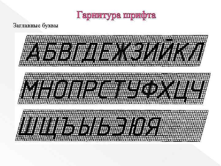 Гарнитура шрифта Заглавные буквы 