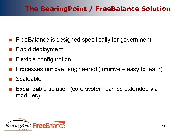 The Bearing. Point / Free. Balance Solution n Free. Balance is designed specifically for