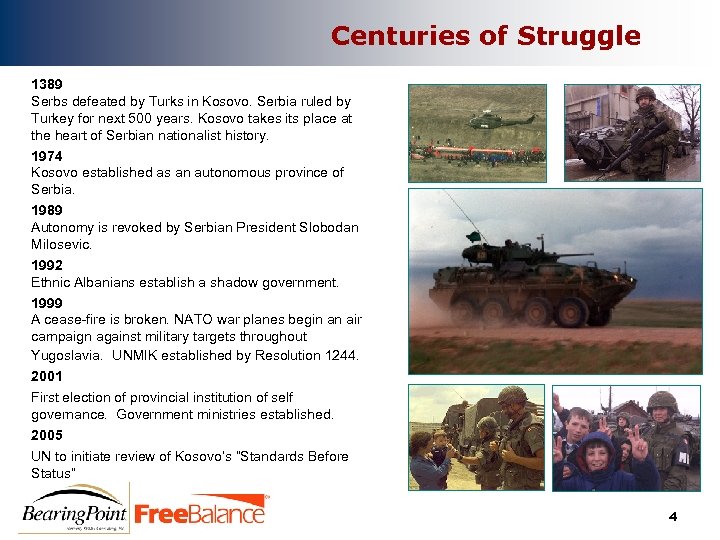 Centuries of Struggle 1389 Serbs defeated by Turks in Kosovo. Serbia ruled by Turkey