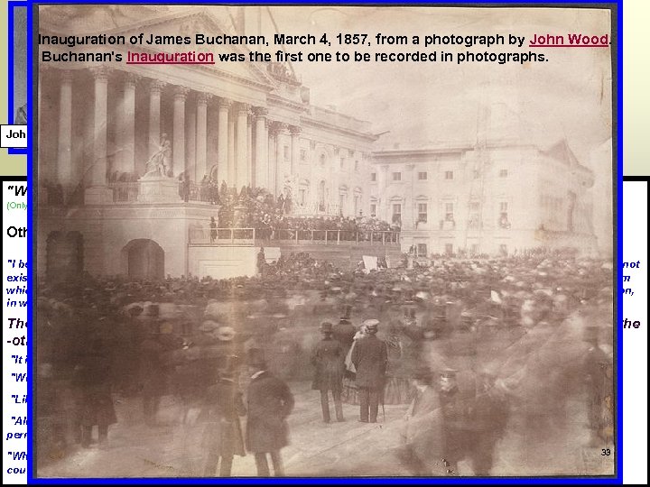 I. A New Political Party Inauguration of James Buchanan, March 4, 1857, from a