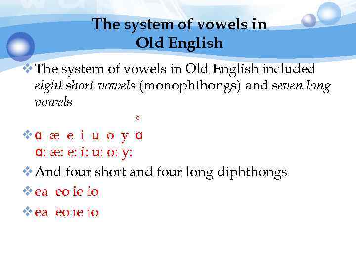 Logo Old English Phonology Lecture 3 Lecturer Olena