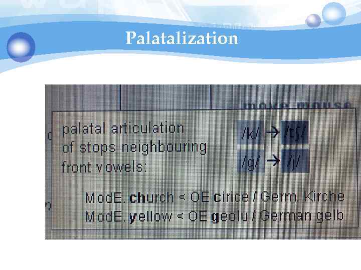 Palatalization 