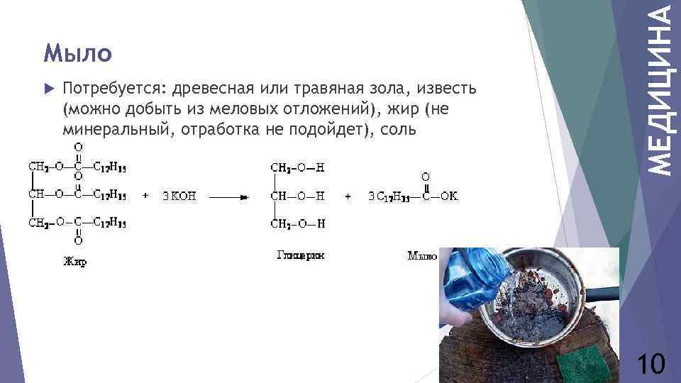  Потребуется: древесная или травяная зола, известь (можно добыть из меловых отложений), жир (не
