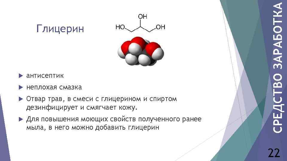  антисептик неплохая смазка Отвар трав, в смеси с глицерином и спиртом дезинфицирует и