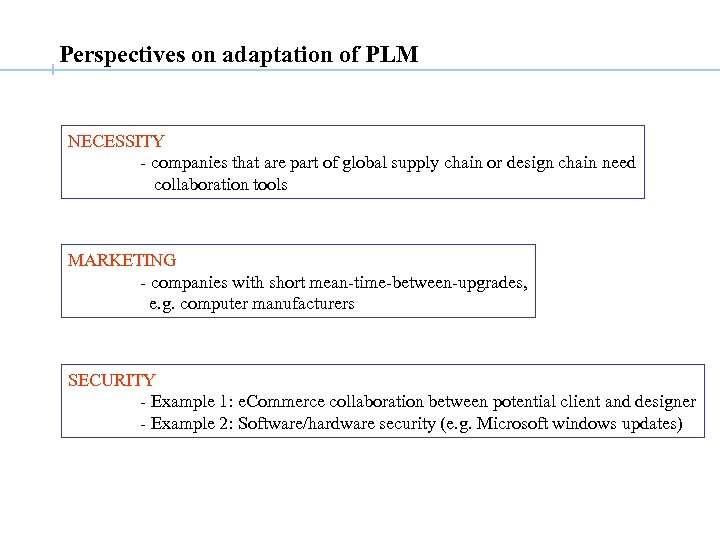 Perspectives on adaptation of PLM NECESSITY - companies that are part of global supply