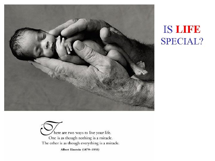 IS LIFE SPECIAL? 
