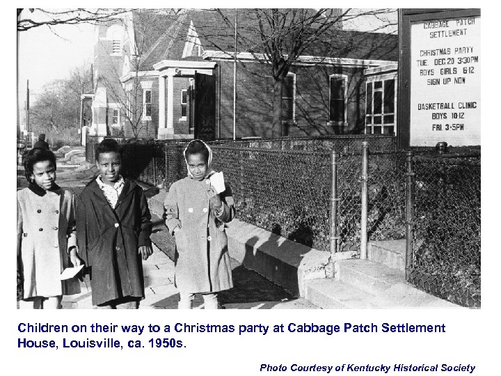 Children on their way to a Christmas party at Cabbage Patch Settlement House, Louisville,
