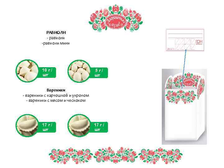РАВИОЛИ - равиоли -равиоли мини 10 г / шт 5 г/ шт Вареники -