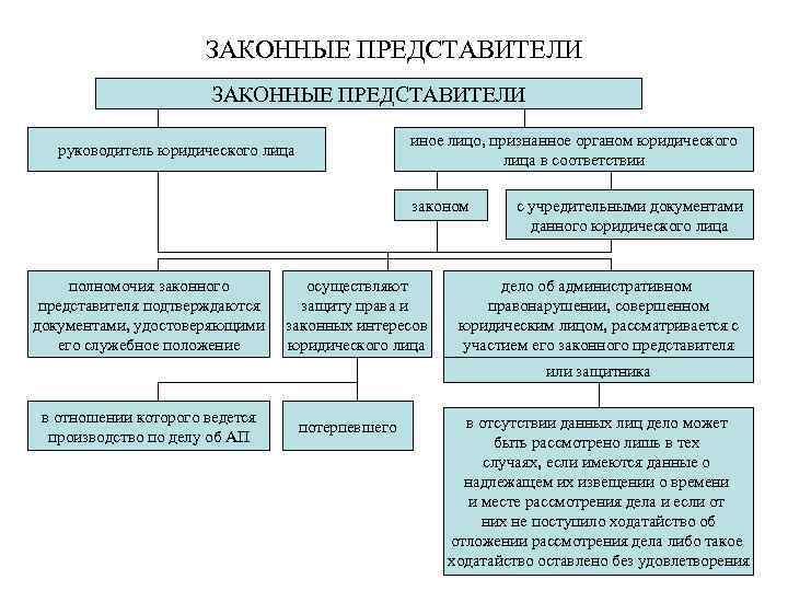 ЗАКОННЫЕ ПРЕДСТАВИТЕЛИ иное лицо, признанное органом юридического лица в соответствии руководитель юридического лица законом