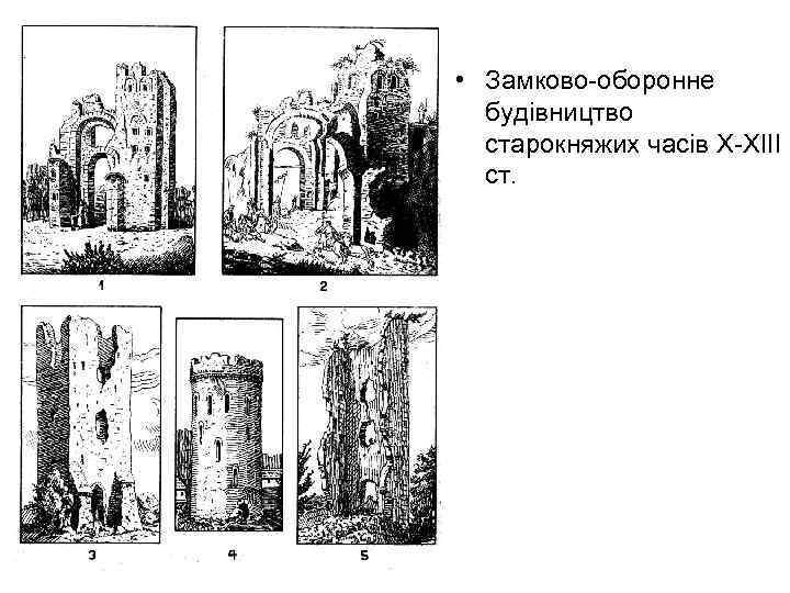  • Замково-оборонне будівництво старокняжих часів Х-ХІІІ ст. 