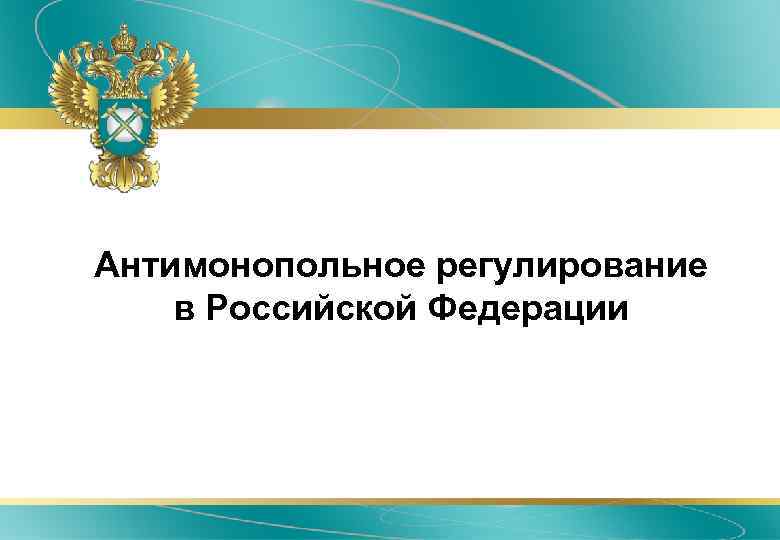 Антимонопольное регулирование в Российской Федерации 