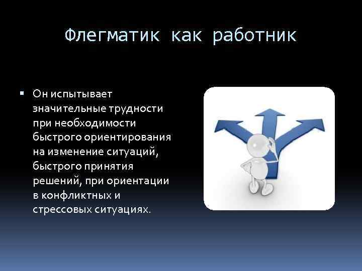 Значительная проблема. Флегматик как работник. Флегматик в конфликте. Флегматик в стрессовой ситуации.