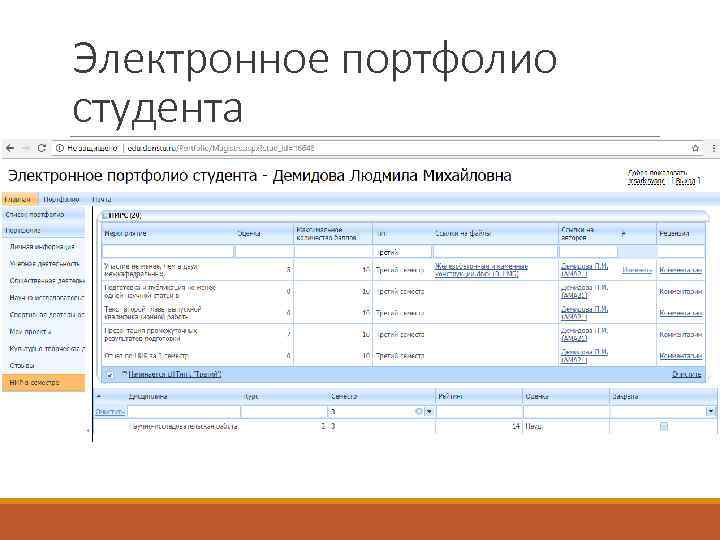 Электронное портфолио студента 