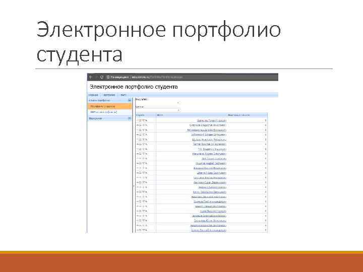 Электронное портфолио студента 