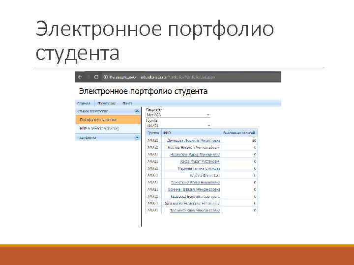 Электронное портфолио студента 