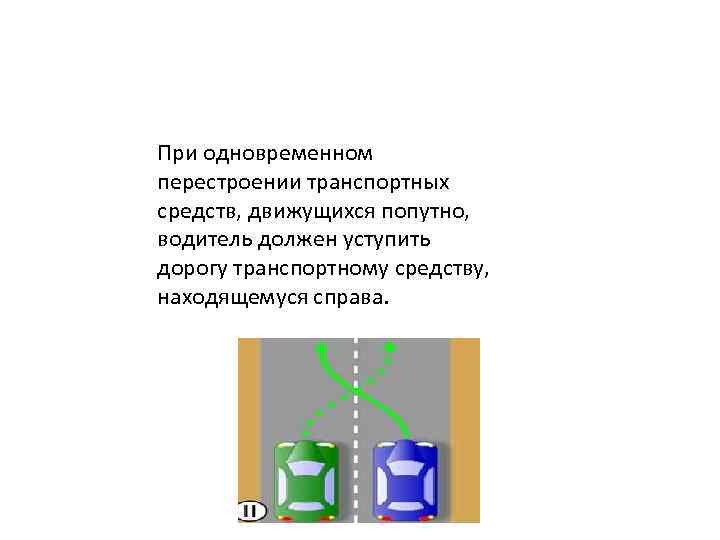 Кто должен уступить дорогу при одновременном