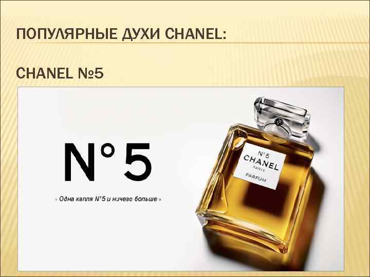 ПОПУЛЯРНЫЕ ДУХИ CHANEL: CHANEL № 5 