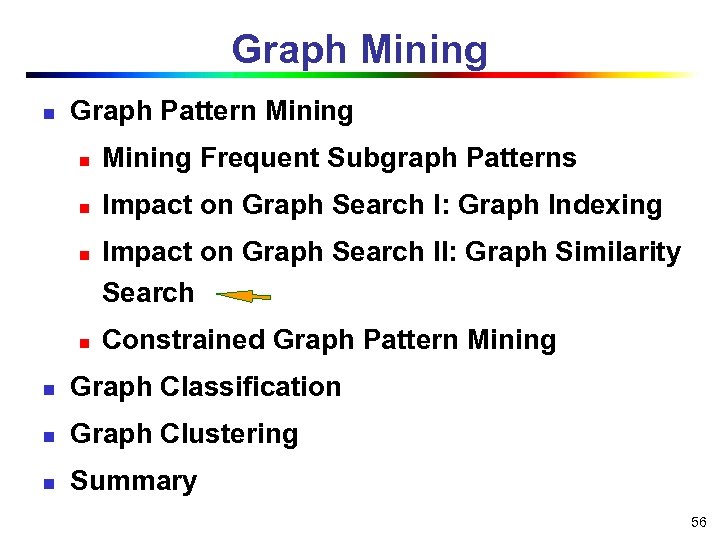 Graph Mining n Graph Pattern Mining Frequent Subgraph Patterns n Impact on Graph Search