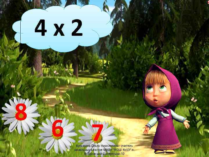 4 x 2 8 6 7 Кузьмина Ольга Николаевна - учитель начальных классов МКОУ
