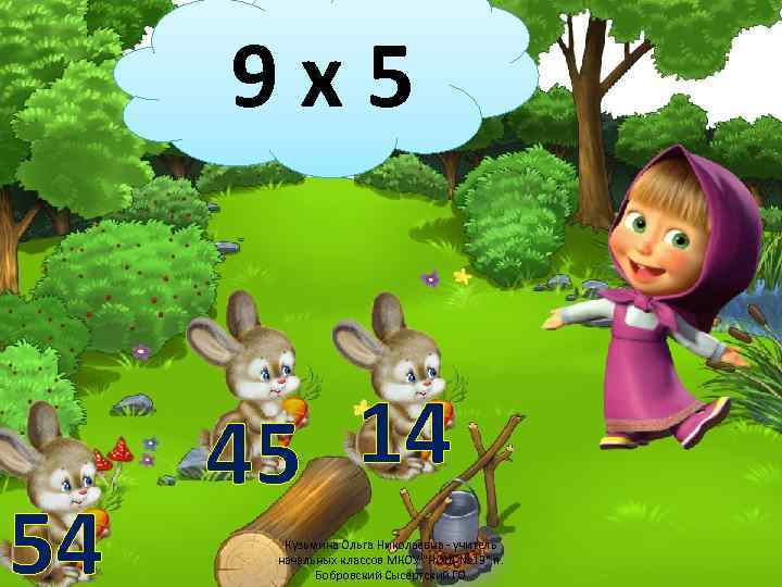 9 х5 54 14 45 Кузьмина Ольга Николаевна - учитель начальных классов МКОУ "НОШ