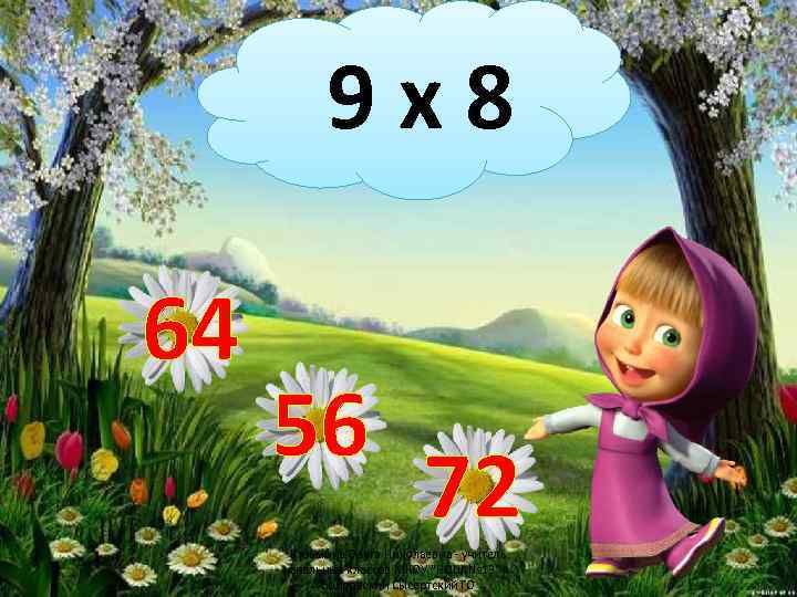 9 х8 64 56 72 Кузьмина Ольга Николаевна - учитель начальных классов МКОУ "НОШ