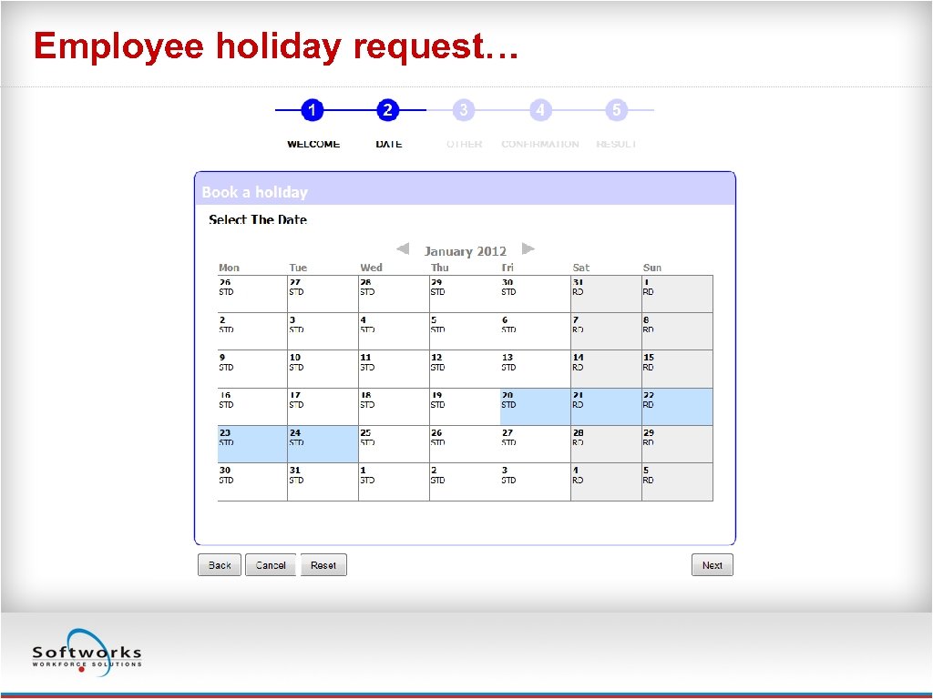Employee holiday request… 