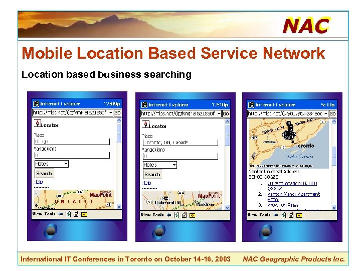 Mobile Location Based Service Network Location based business searching International IT Conferences in Toronto